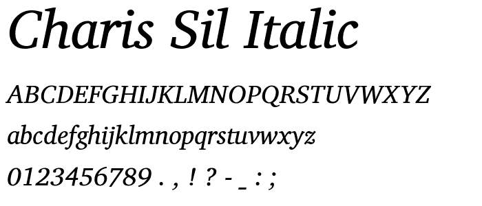 Charis SIL Italic font